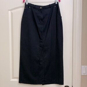 Cynthia Max Relax black Maxi Skirt Womens 10 Tencel Cotton pockets Y2K 90’s